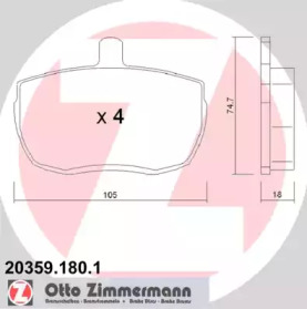 Комплект тормозных колодок ZIMMERMANN 20359.180.1