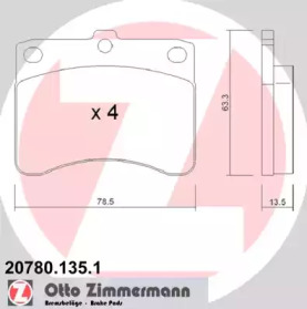 Комплект тормозных колодок ZIMMERMANN 20780.135.1