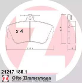 Комплект тормозных колодок ZIMMERMANN 21217.180.1