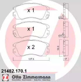 Комплект тормозных колодок ZIMMERMANN 21482.170.1