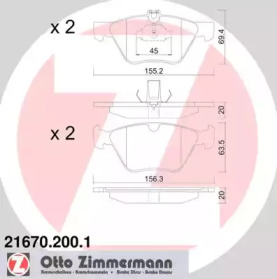 Комплект тормозных колодок ZIMMERMANN 21670.200.1