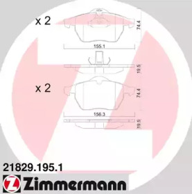 Комплект тормозных колодок ZIMMERMANN 21829.195.1