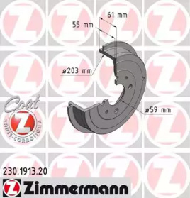 Тормозный барабан ZIMMERMANN 230.1913.20