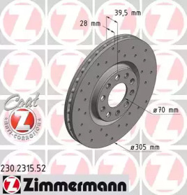 Тормозной диск ZIMMERMANN 230.2315.52