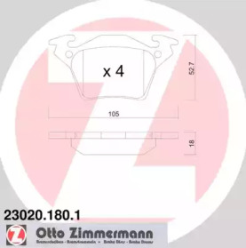 Комплект тормозных колодок ZIMMERMANN 23020.180.1