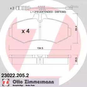 Комплект тормозных колодок ZIMMERMANN 23022.205.2