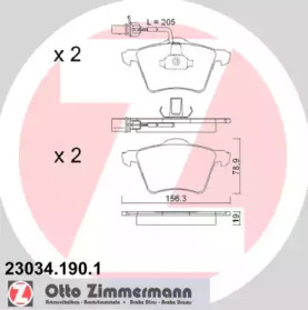 Комплект тормозных колодок ZIMMERMANN 23034.190.1