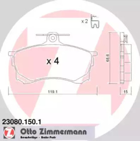 Комплект тормозных колодок ZIMMERMANN 23080.150.1