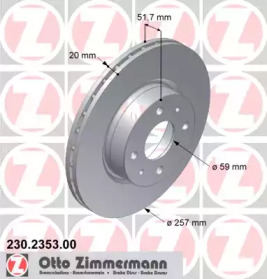 Тормозной диск ZIMMERMANN 230.2353.00