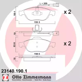 Комплект тормозных колодок ZIMMERMANN 23140.190.1