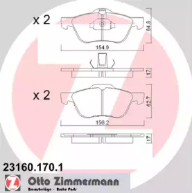 Комплект тормозных колодок ZIMMERMANN 23160.170.1