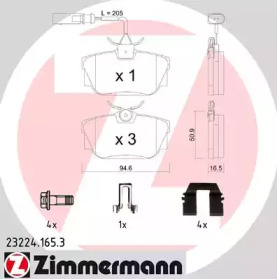 Комплект тормозных колодок ZIMMERMANN 23224.165.3