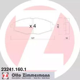 Комплект тормозных колодок ZIMMERMANN 23241.160.1