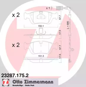 Комплект тормозных колодок ZIMMERMANN 23287.175.2