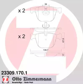 Комплект тормозных колодок ZIMMERMANN 23309.170.1