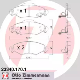 Комплект тормозных колодок ZIMMERMANN 23340.170.1