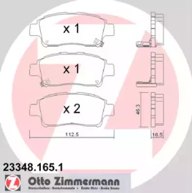 Комплект тормозных колодок ZIMMERMANN 23348.165.1