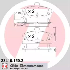 Комплект тормозных колодок ZIMMERMANN 23410.150.2