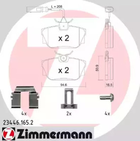 Комплект тормозных колодок ZIMMERMANN 23446.165.2