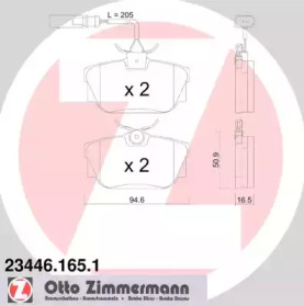 Комплект тормозных колодок ZIMMERMANN 23446.165.1