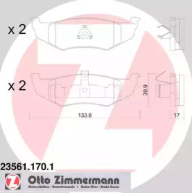 Комплект тормозных колодок ZIMMERMANN 23561.170.1