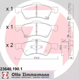 Комплект тормозных колодок ZIMMERMANN 23640.190.1