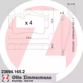 Комплект тормозных колодок ZIMMERMANN 23694.165.2