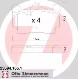 Комплект тормозных колодок ZIMMERMANN 23694.165.1