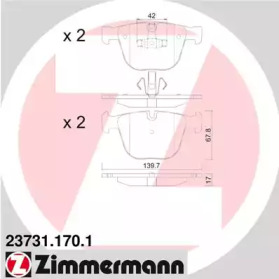 Комплект тормозных колодок ZIMMERMANN 23731.170.1