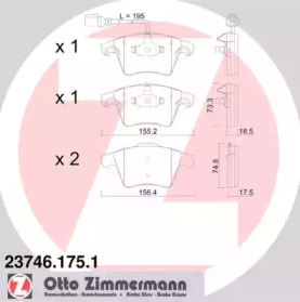 Комплект тормозных колодок ZIMMERMANN 23746.175.1