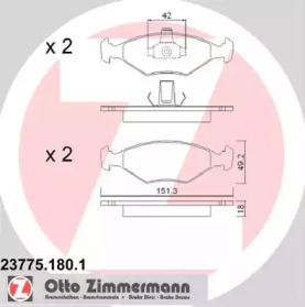 Комплект тормозных колодок ZIMMERMANN 23775.180.1