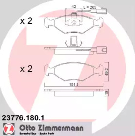 Комплект тормозных колодок ZIMMERMANN 23776.180.1