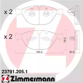 Комплект тормозных колодок ZIMMERMANN 23791.205.1