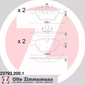 Комплект тормозных колодок ZIMMERMANN 23793.200.1