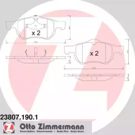 Комплект тормозных колодок ZIMMERMANN 23807.190.1