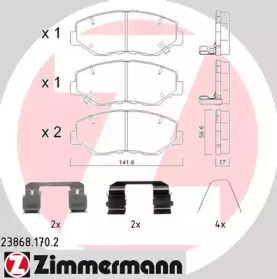 Комплект тормозных колодок ZIMMERMANN 23868.170.2