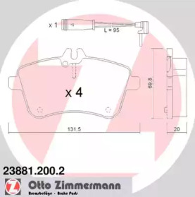 Комплект тормозных колодок ZIMMERMANN 23881.200.2