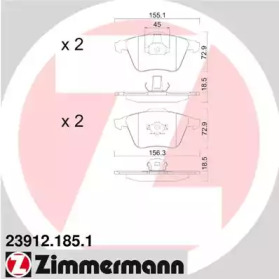 Комплект тормозных колодок ZIMMERMANN 23912.185.1