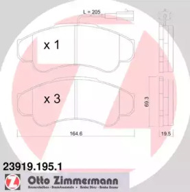 Комплект тормозных колодок ZIMMERMANN 23919.195.1