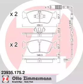 Комплект тормозных колодок ZIMMERMANN 23935.175.2