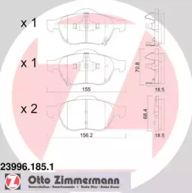 Комплект тормозных колодок ZIMMERMANN 23996.185.1