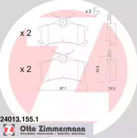 Комплект тормозных колодок ZIMMERMANN 24013.155.1