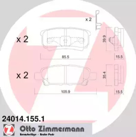 Комплект тормозных колодок ZIMMERMANN 24014.155.1