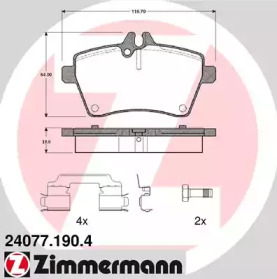 Комплект тормозных колодок ZIMMERMANN 24077.190.4