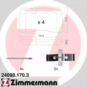 Комплект тормозных колодок ZIMMERMANN 24098.170.3