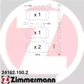 Комплект тормозных колодок ZIMMERMANN 24162.150.2