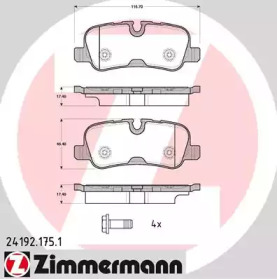 Комплект тормозных колодок ZIMMERMANN 24192.175.1