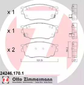 Комплект тормозных колодок ZIMMERMANN 24246.170.1