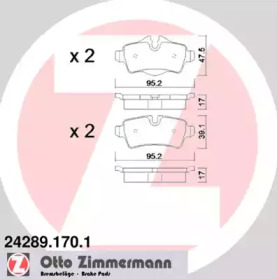 Комплект тормозных колодок ZIMMERMANN 24289.170.1