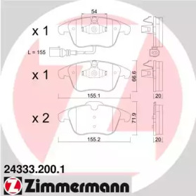 Комплект тормозных колодок ZIMMERMANN 24333.200.1